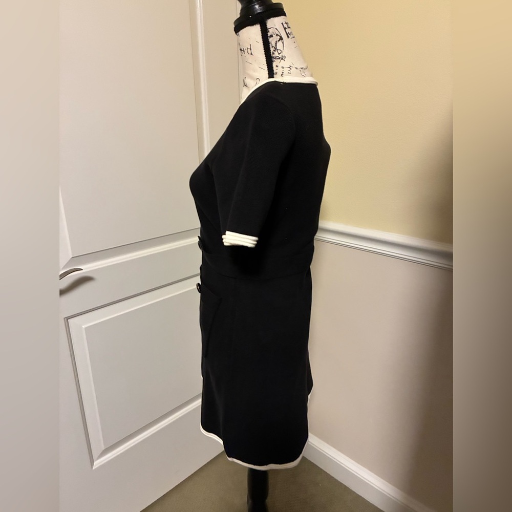 NWOT Kate spade patch pocket knit buttons black and white dress size small - Picture 6 of 7